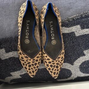Rothy's Tan and Black Leopard Flats